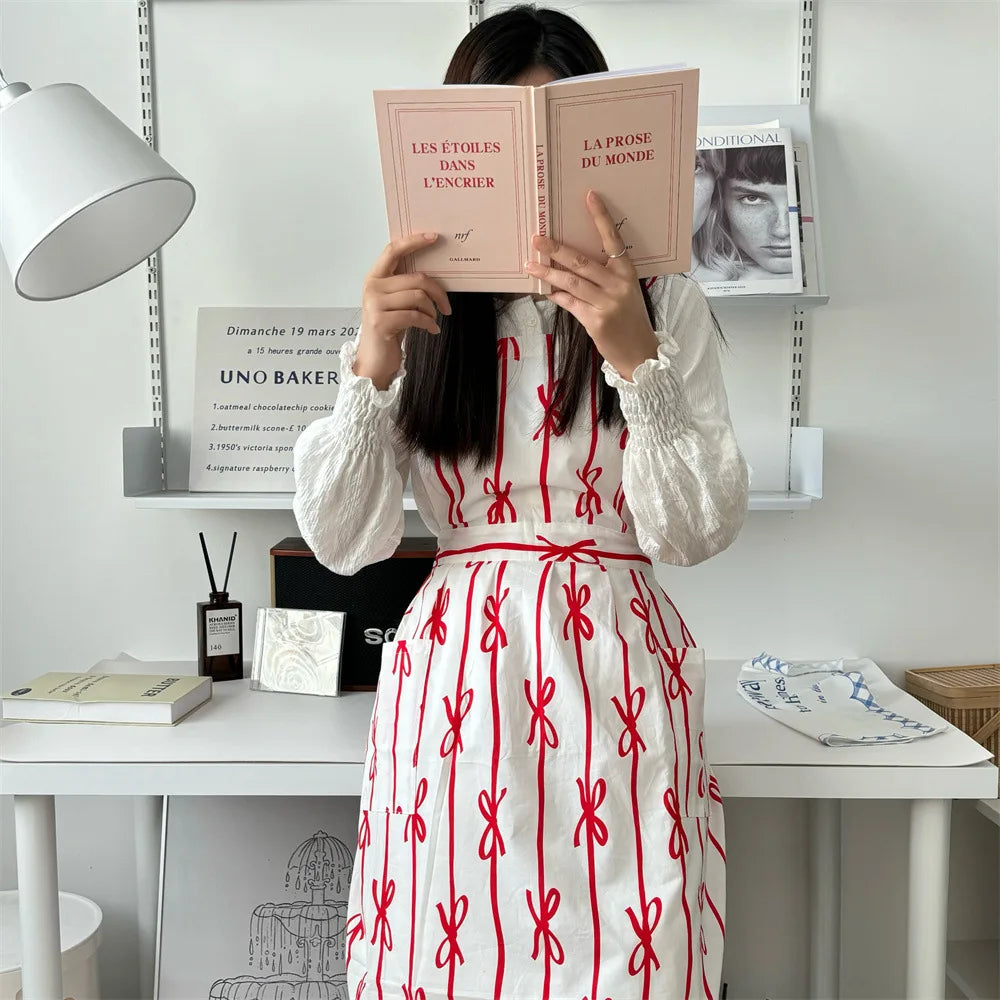 Ribbon Printed Apron