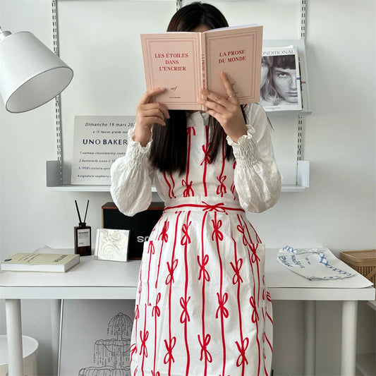 Ribbon Printed Apron