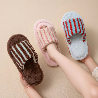 Autumn and Winter Striped  Women's Slippers