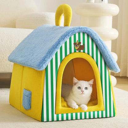 Soft Coral Fleece Pet Bed with Removable Cover