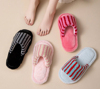 Autumn and Winter Striped  Women's Slippers