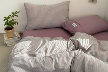 100%Cotton Striped Duvet Cover Set