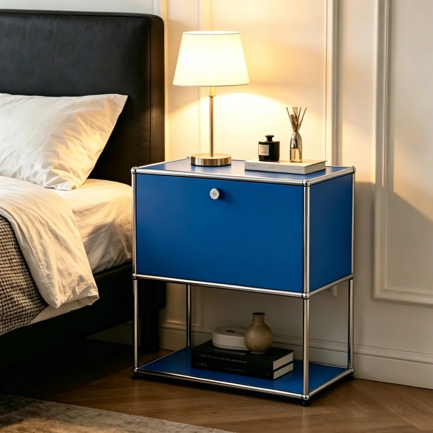 Modern Modular Nightstand with Open Storage