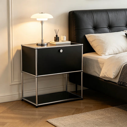 Modern Modular Nightstand with Open Storage