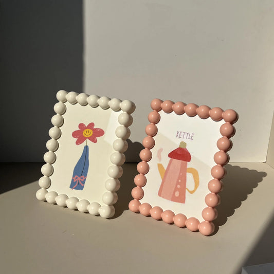 Round Bead Plastic Photo Frame