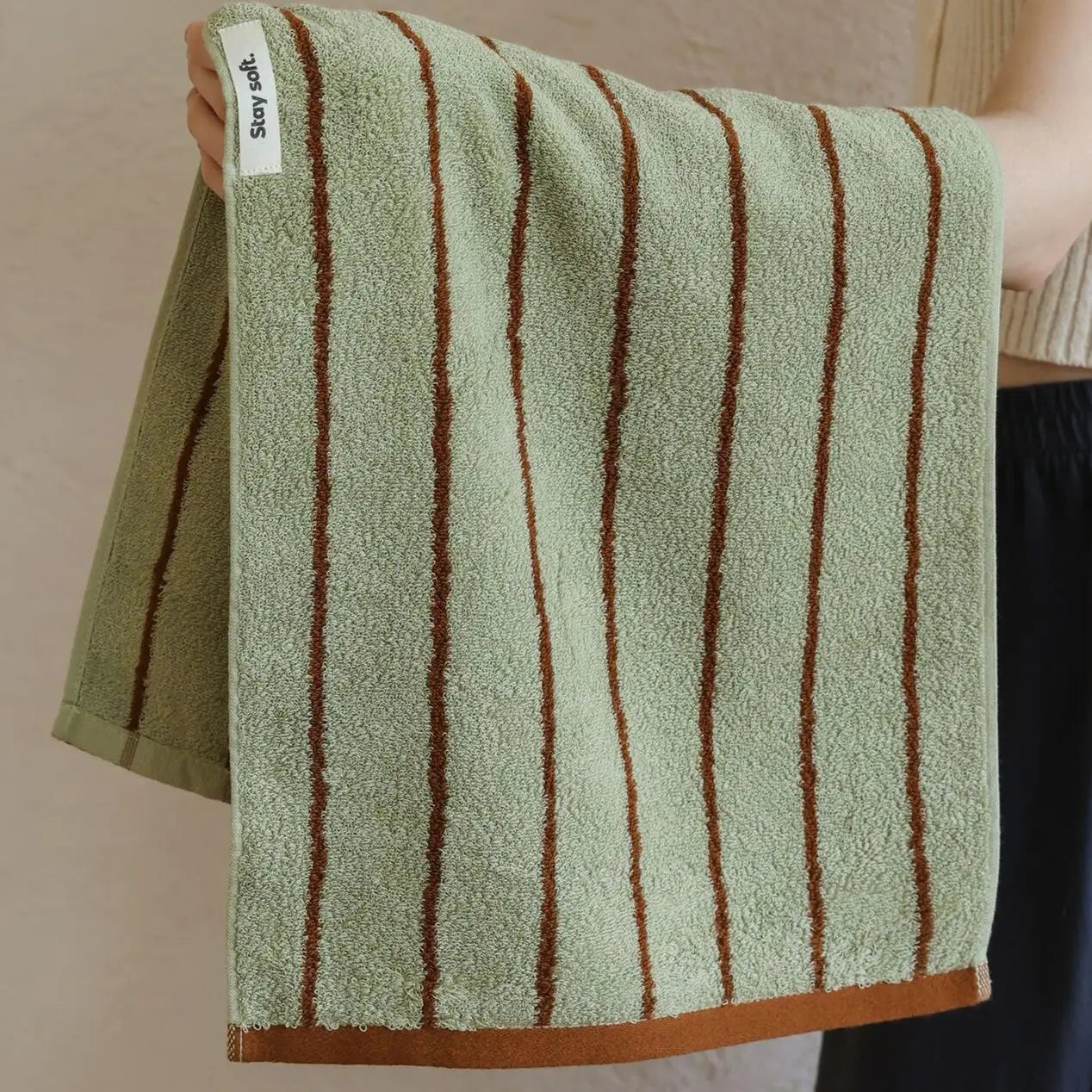 Retro Striped Cotton Towel