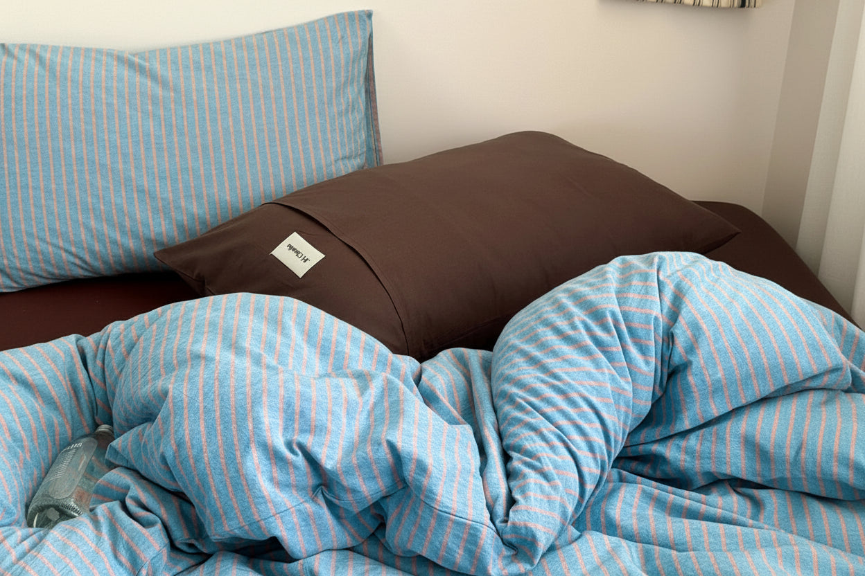100%Cotton Striped Duvet Cover Set