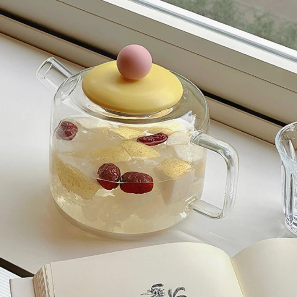 Heat-Resistant Borosilicate Glass Teapot (1000ml)
