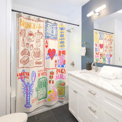 Hand Drawn Doodle Unique Shower Curtain