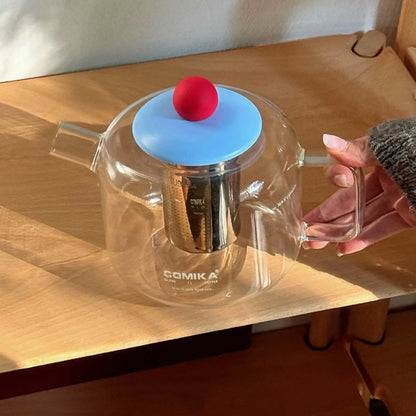 Heat-Resistant Borosilicate Glass Teapot (1000ml)