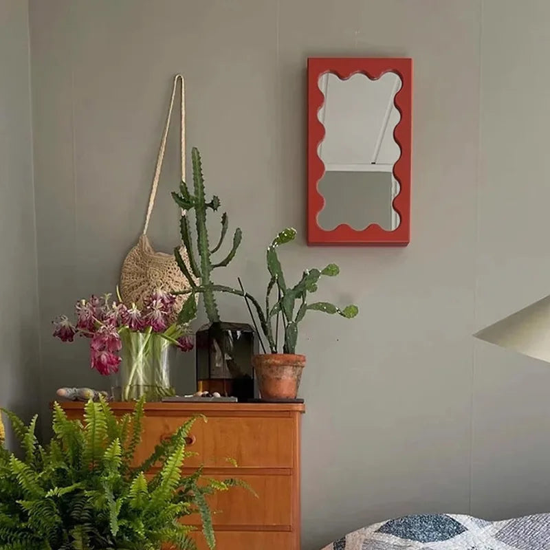 Rectangular Wavy Desktop Mirror