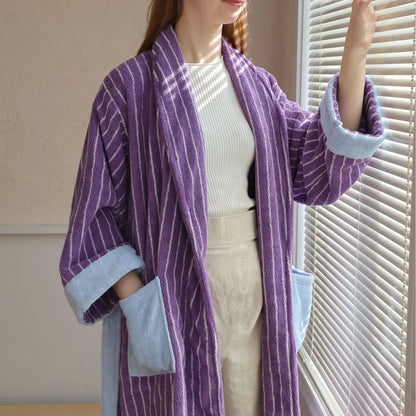 Color Matching Cotton Bathrobe