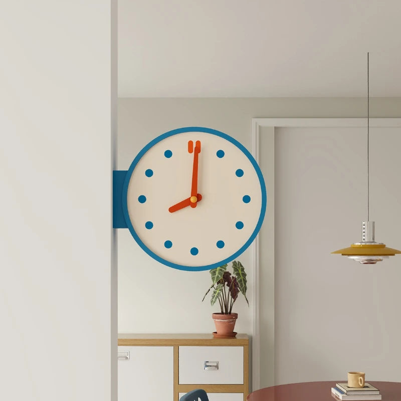 Retro Double-Sided Corner Wall Clock