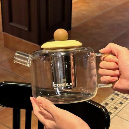 Heat-Resistant Borosilicate Glass Teapot (1000ml)