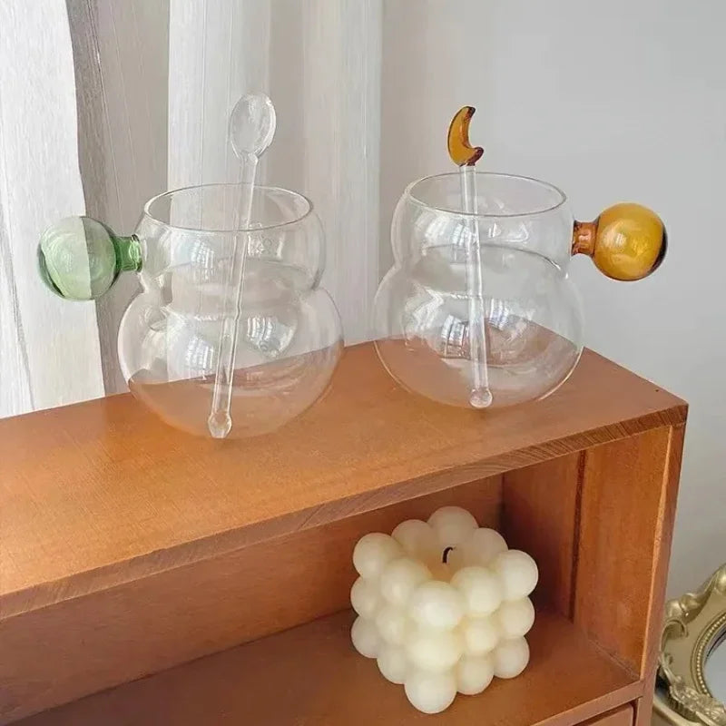 Heat Resistant Glass Mug with Spoon