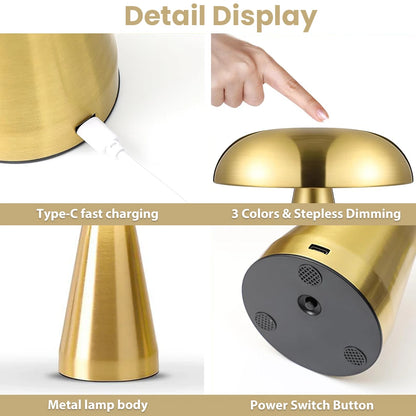 Touch Dimmable Mushroom LED Bedside Lamp