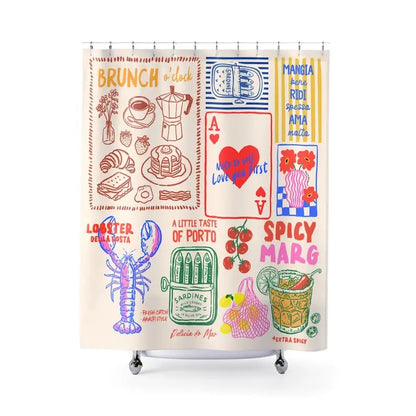 Hand Drawn Doodle Unique Shower Curtain