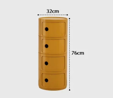 Modern Minimal Nightstand – Stackable Round Side Table with Storage, Small Space Bedside Table, Aesthetic Home Decor