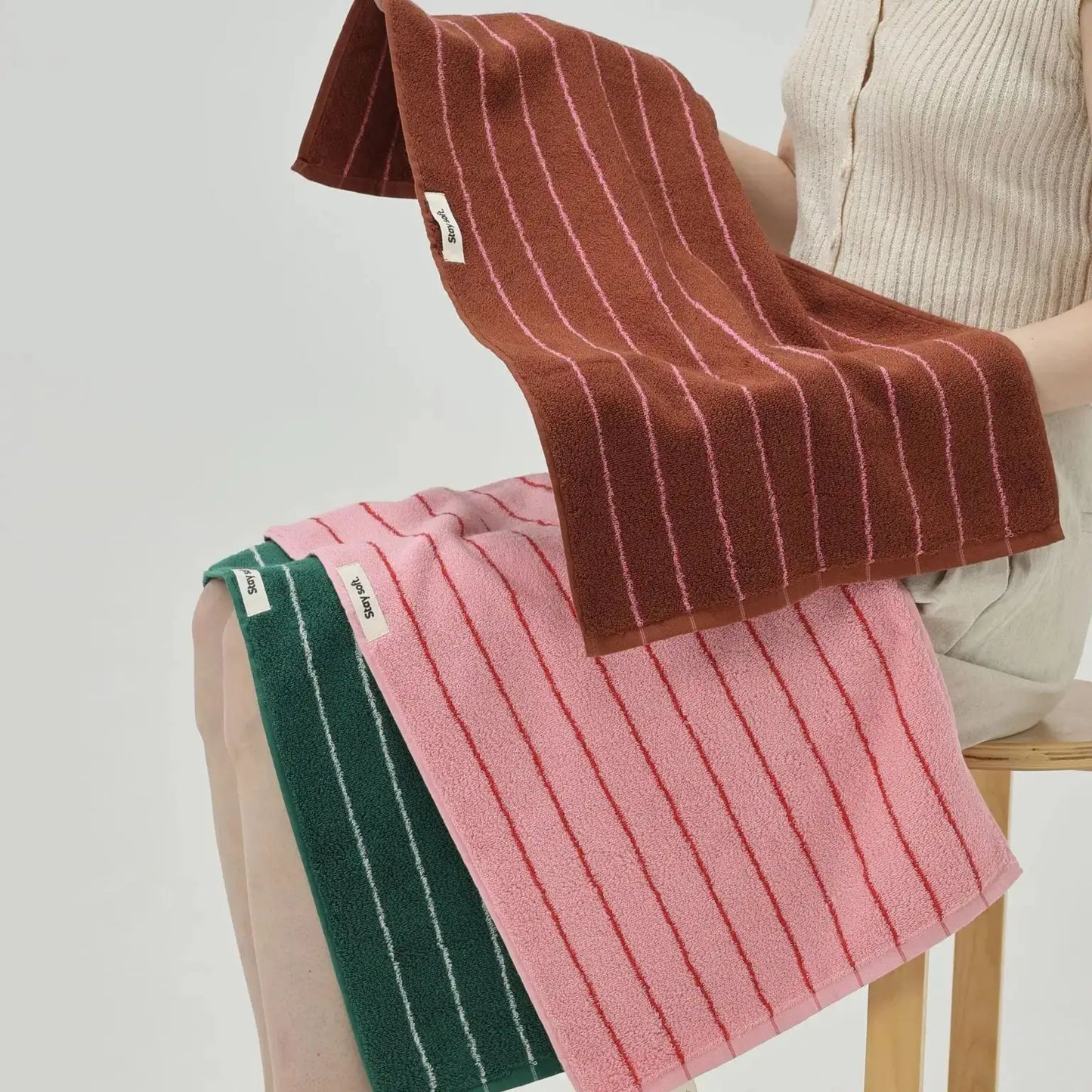 Retro Striped Cotton Towel