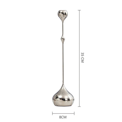 Elegant silver stainless steel candle holder
