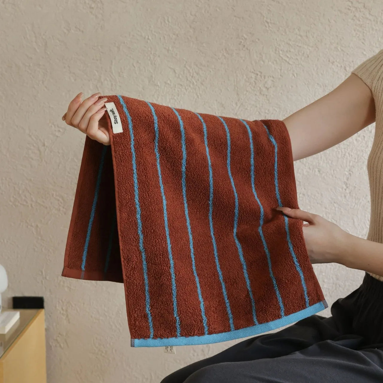 Retro Striped Cotton Towel