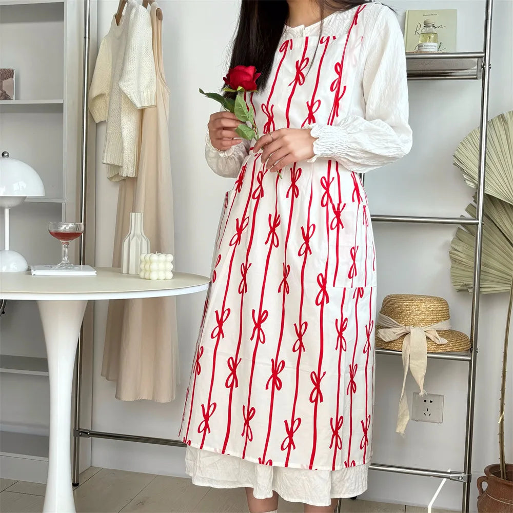 Ribbon Printed Apron