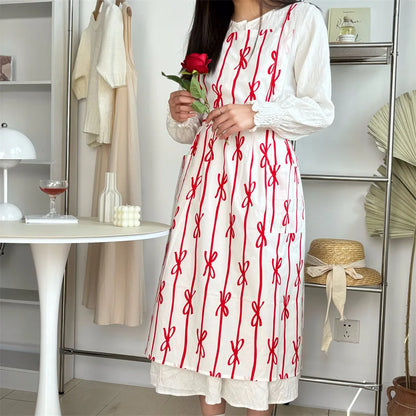 Ribbon Printed Apron