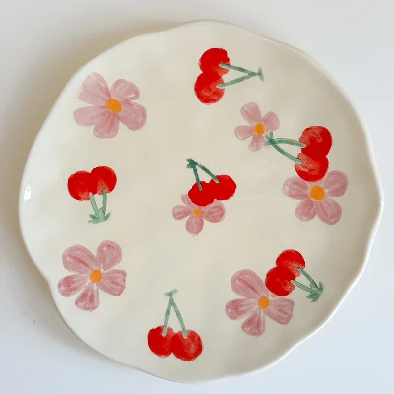 Ceramic Hand-painted Coffee Cups and Saucers