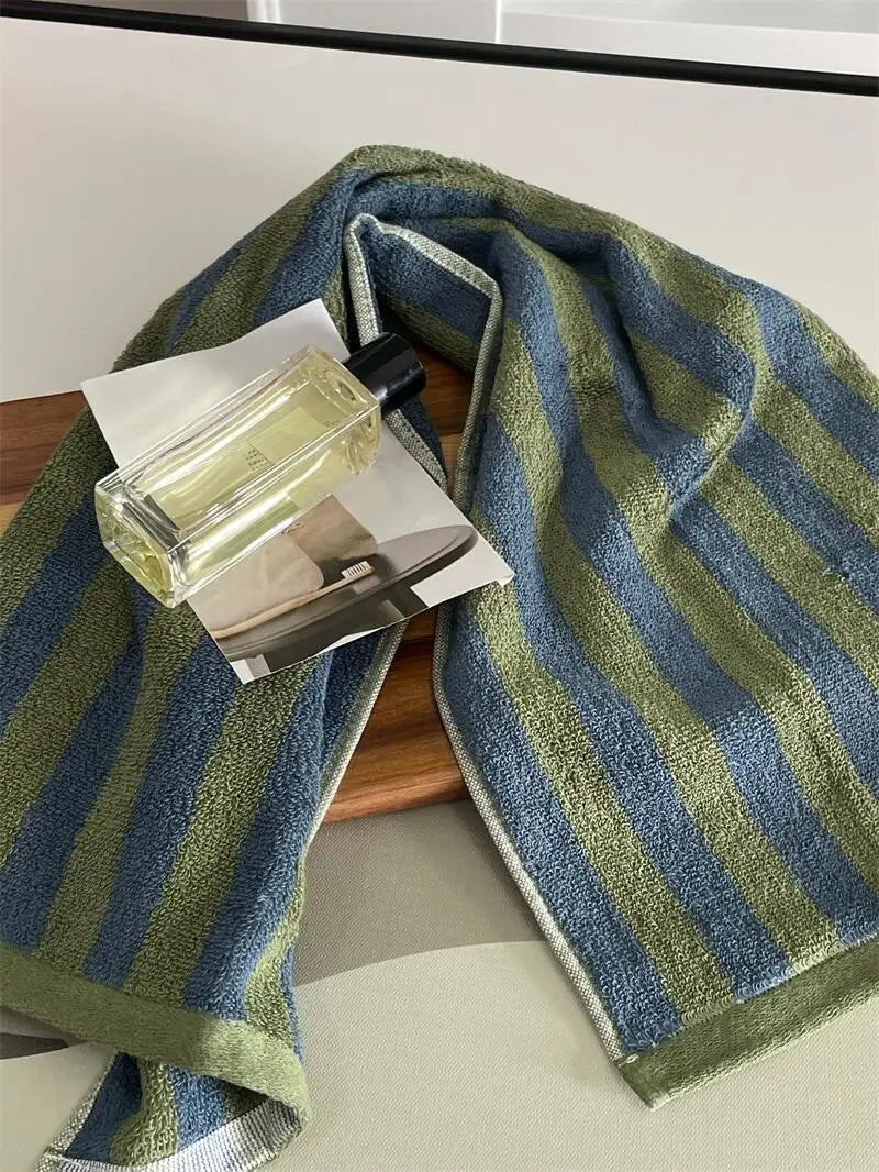 Retro Striped Cotton Towel