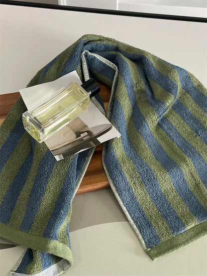 Retro Striped Cotton Towel