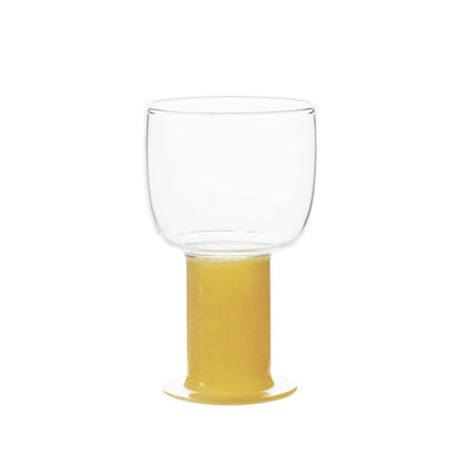 Big Capacity Cute Glass Goblet with Color Handle