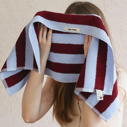 Retro Striped Cotton Towel