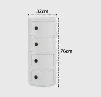 Modern Minimal Nightstand – Stackable Round Side Table with Storage, Small Space Bedside Table, Aesthetic Home Decor