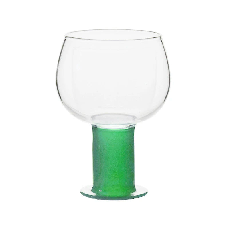 Big Capacity Cute Glass Goblet with Color Handle