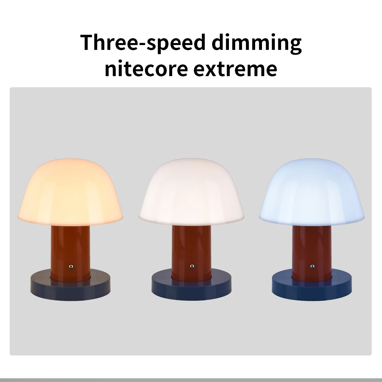 Rechargeable Mushroom LED Night Light with Touch Dimming