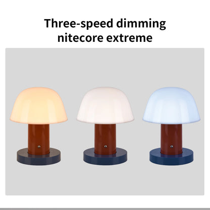 Rechargeable Mushroom LED Night Light with Touch Dimming