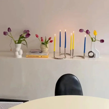Nordic U-Shaped Twin Stainless Steel Candle Holder