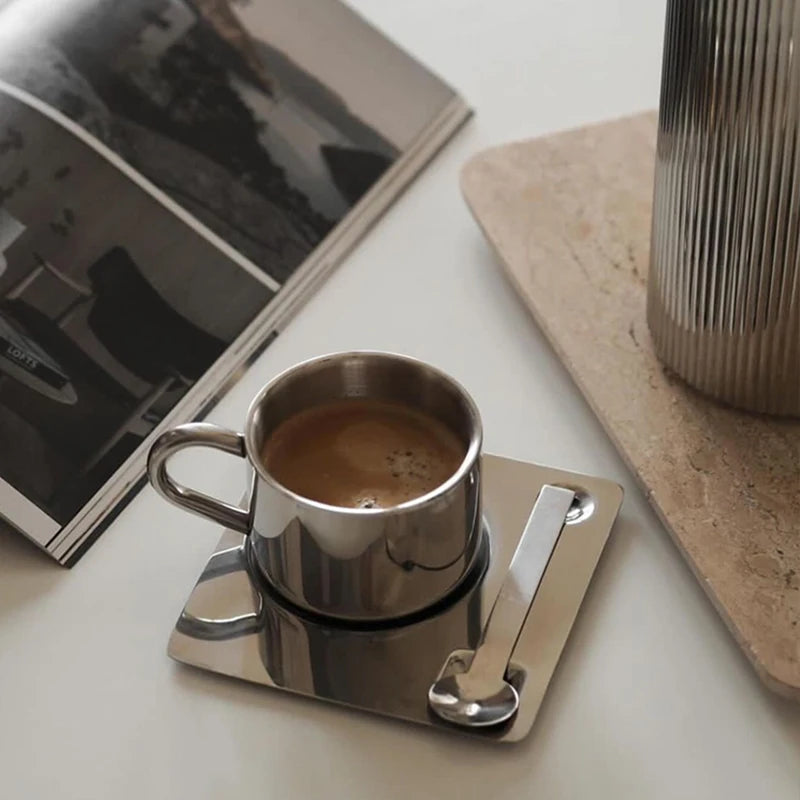 Stainless Steel Coffee Cup Set (3pcs)