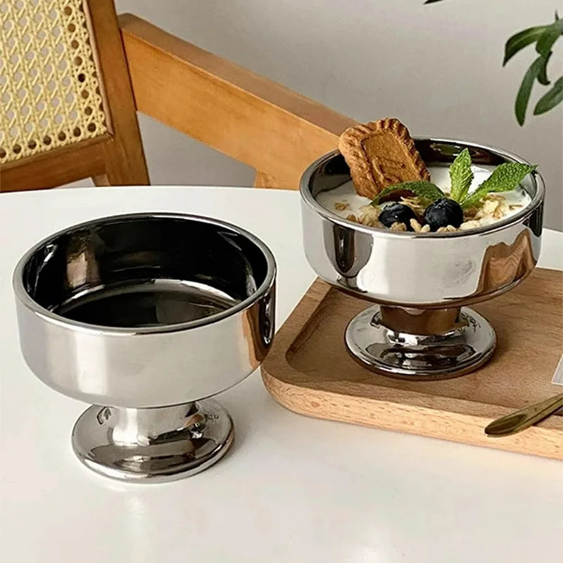 Silver Short Glass Dessert & Beverage Cup