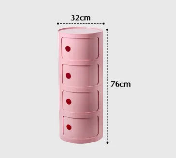 Modern Minimal Nightstand – Stackable Round Side Table with Storage, Small Space Bedside Table, Aesthetic Home Decor