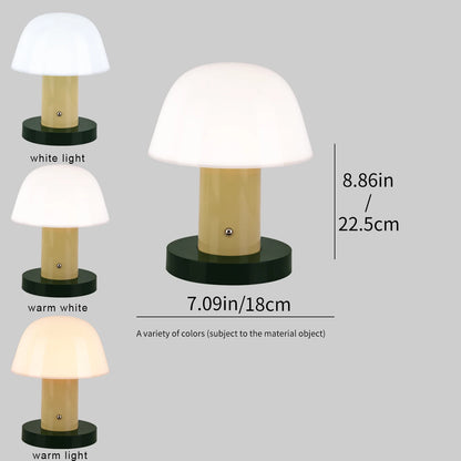 Rechargeable Mushroom LED Night Light with Touch Dimming