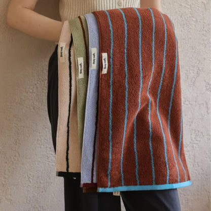 Retro Striped Cotton Towel