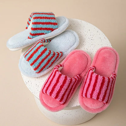 Autumn and Winter Striped  Women's Slippers