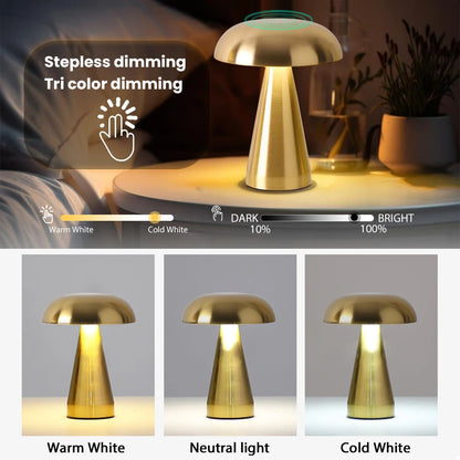 Touch Dimmable Mushroom LED Bedside Lamp