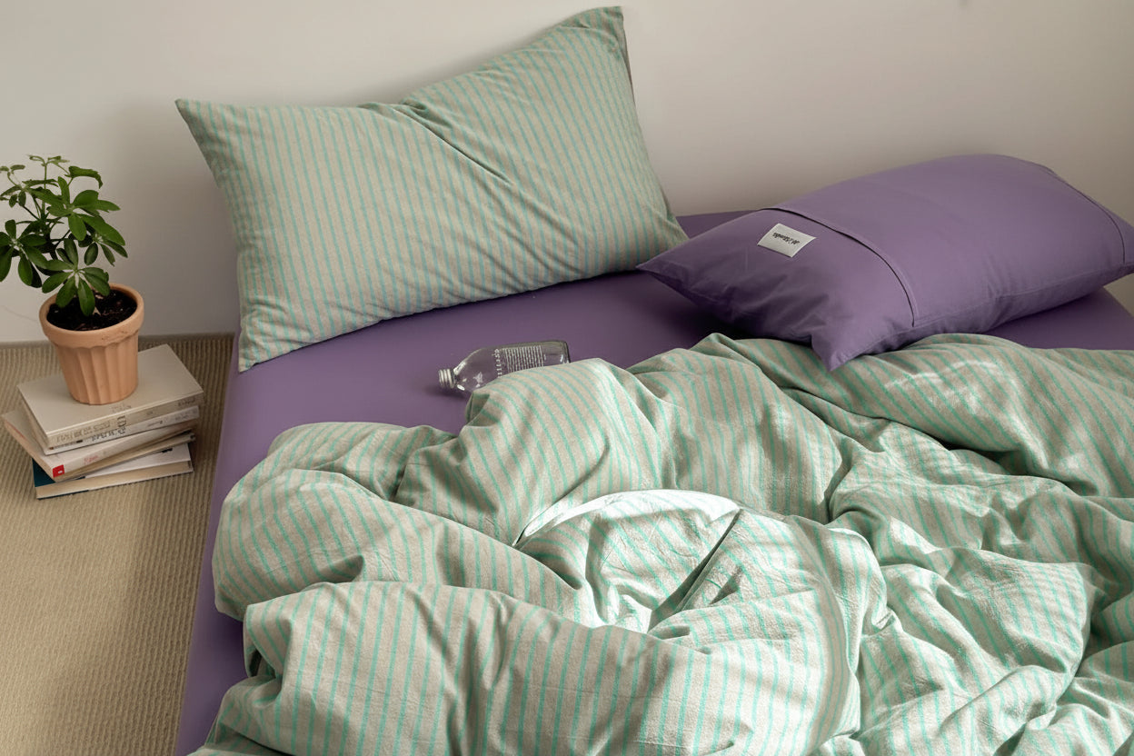 100%Cotton Striped Duvet Cover Set