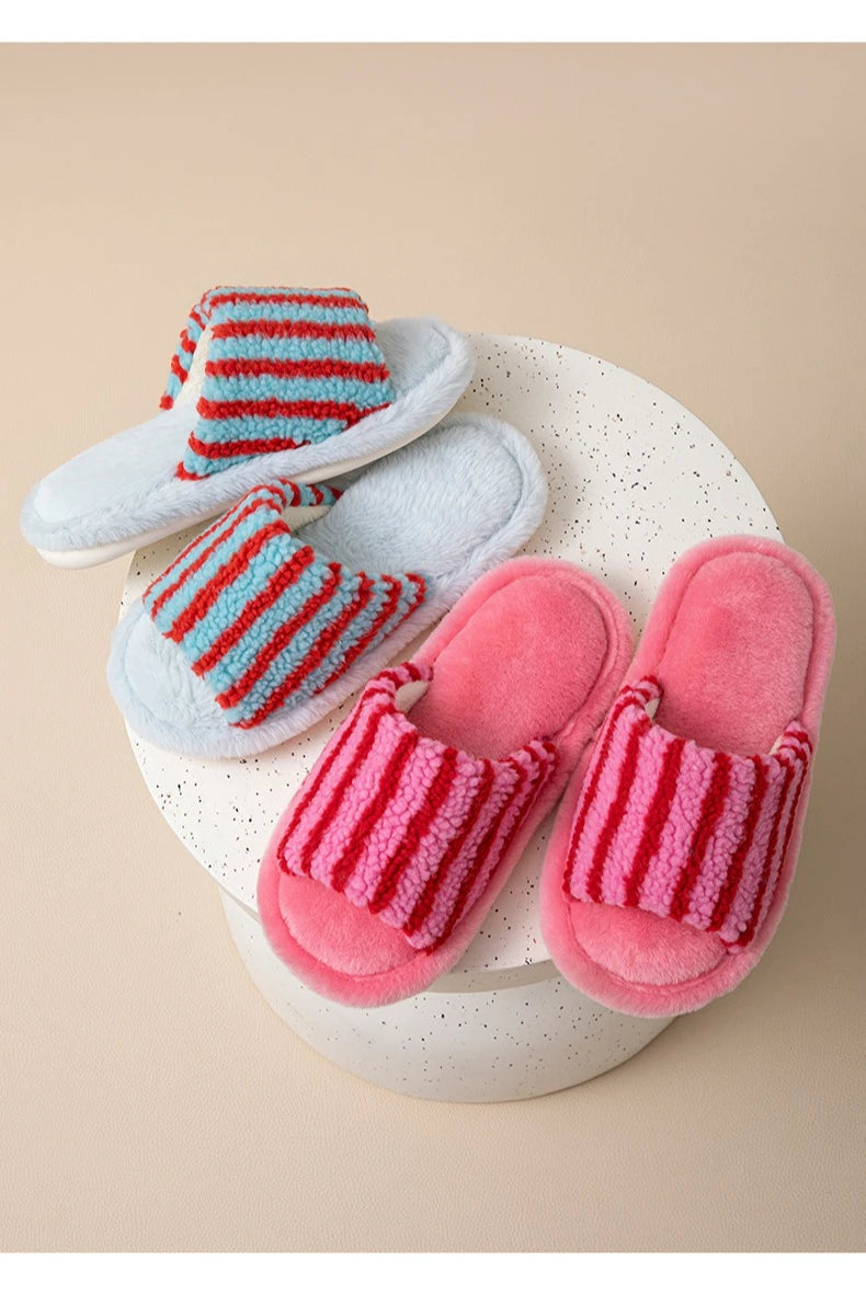 Autumn and Winter Striped  Women's Slippers