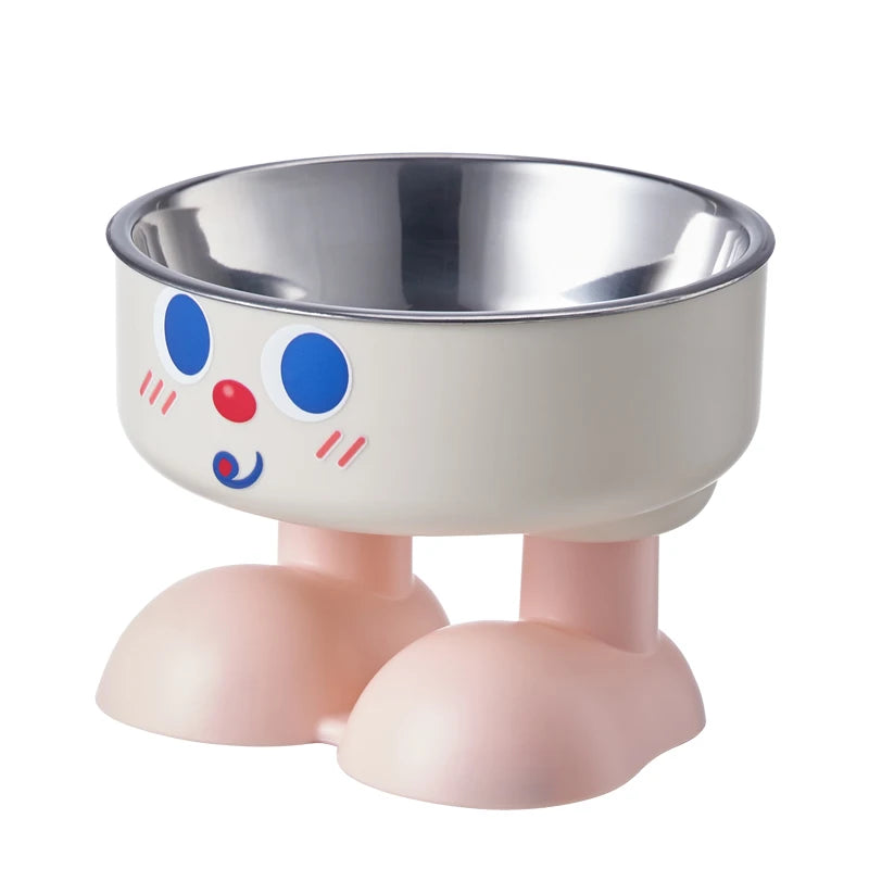 Smiley Face Stainless Steel Pet Feeding Bowl