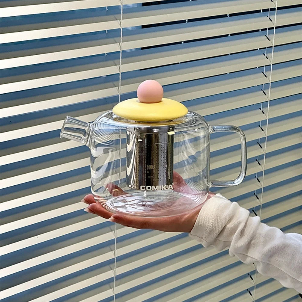 Heat-Resistant Borosilicate Glass Teapot (1000ml)