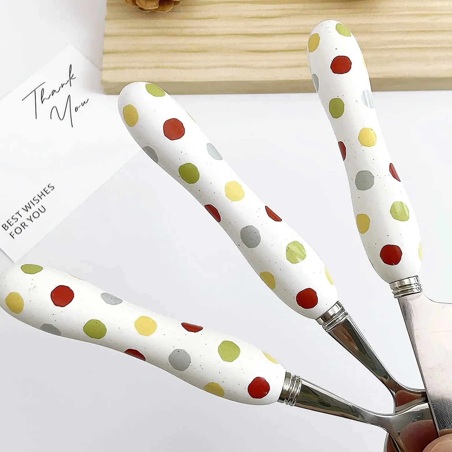 Ceramic Handle Stainless Steel Flatware Set