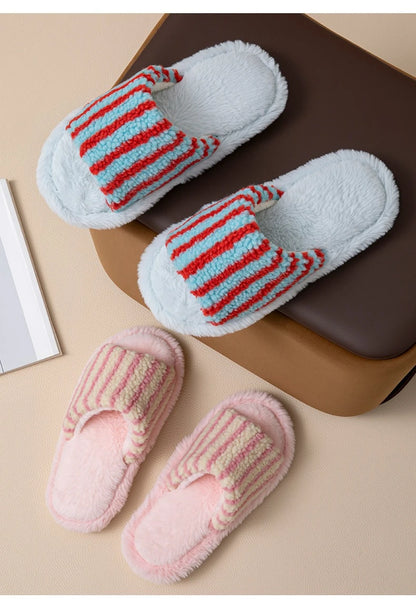 Autumn and Winter Striped  Women's Slippers
